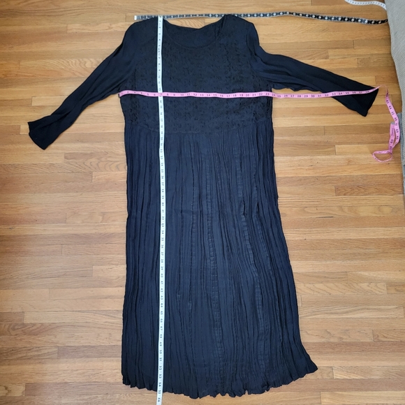 Black Broomstick Pleated Long Sleeve Dress Plus Size 18W - Picture 5 of 5